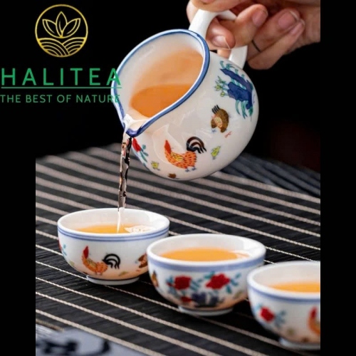 Bộ Pha Trà Sứ Thời Thành Hóa Đại Minh Đấu Thái Gà 13 Món