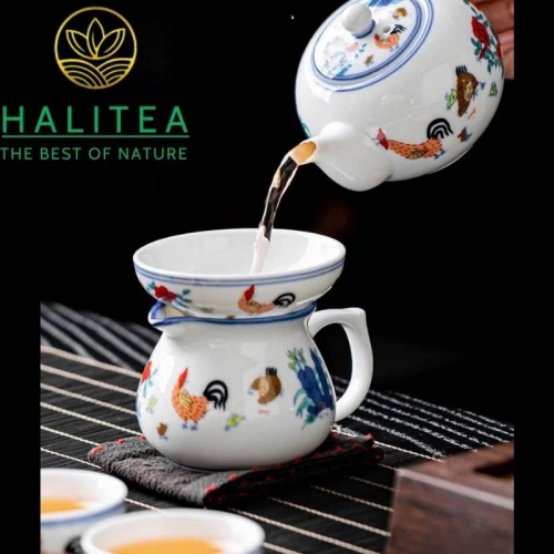 Bộ Pha Trà Sứ Thời Thành Hóa Đại Minh Đấu Thái Gà 13 Món