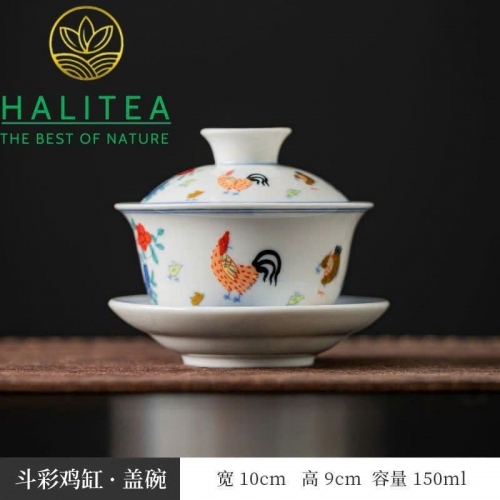 Bộ Pha Trà Sứ Thời Thành Hóa Đại Minh Đấu Thái Gà 13 Món