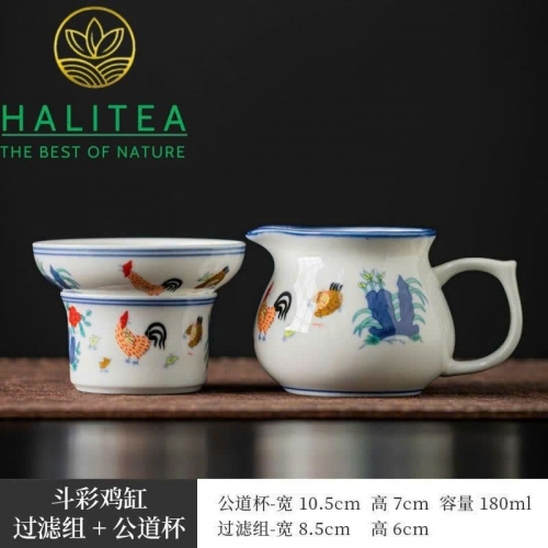 Bộ Pha Trà Sứ Thời Thành Hóa Đại Minh Đấu Thái Gà 13 Món