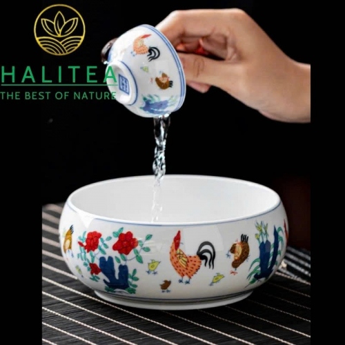 Bộ Pha Trà Sứ Thời Thành Hóa Đại Minh Đấu Thái Gà 13 Món