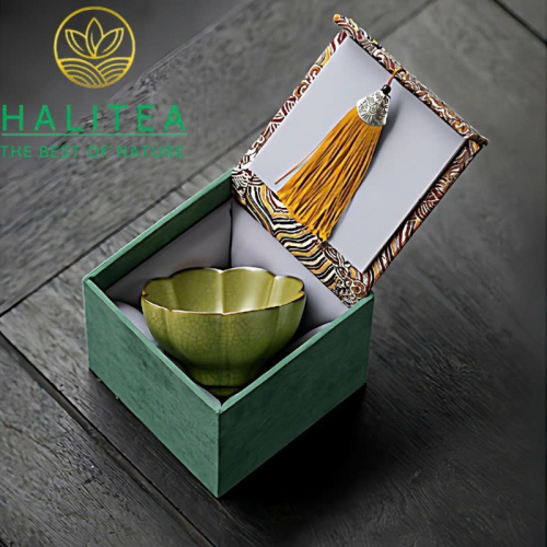 Bộ Sưu Tập Chén Chủ Ca Diêu (Ge Yao) Men Rạn Cao Cấp - Hộp Quà Tặng