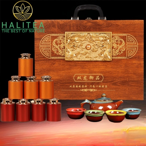 Bộ Tam Đại Danh Trà, Kim Tuấn Mi, Đại Hồng Bào, Thiết Quan Âm + Ấm Trà