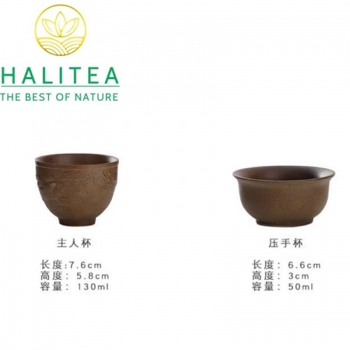 Bộ Trà Cụ Gốm Thô Giả Củi Ấm Bí Ngô Đề Lương Kèm Lò Hâm Trà - Hộp Quà Tặng