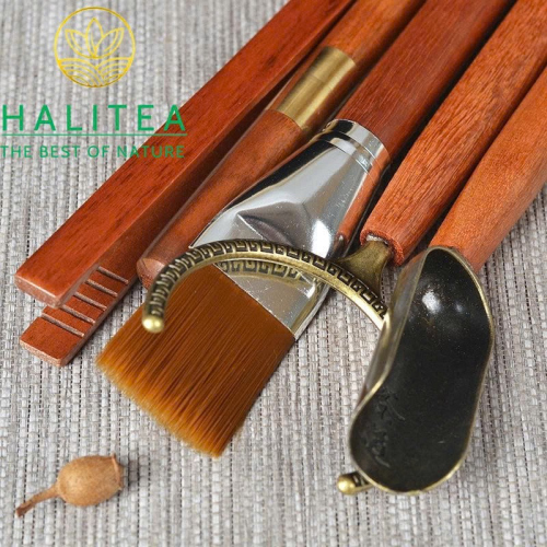 Bộ Trà Đạo Lục Quân Tử Gỗ Hoa Lê 6 Món – Dụng Cụ Pha Trà Công Phu