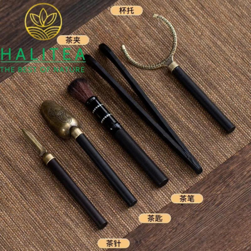 Bộ Trà Đạo Lục Quân Tử Gốm Men Ca Diêu – 6 Món Phụ Kiện Pha Trà Kungfu