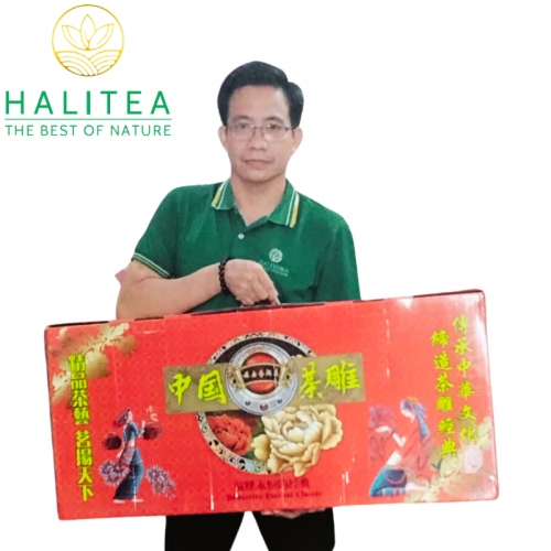 Bức Tranh Trà Phổ Nhĩ Làm Thủ Công Mừng Khai Trương Tân Gia