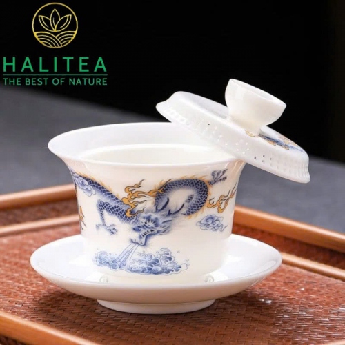Chén Khải Sứ Đức Hoá Cao Cấp Nắp Gạt Nghiêng 160ml