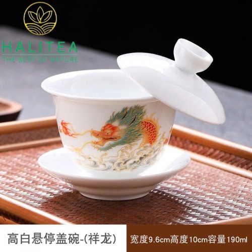 Chén Khải Sứ Đức Hoá Nắp Gạt Nghiêng 20 Mẫu Hoa Văn Tinh Xảo 190ml