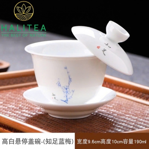Chén Khải Sứ Đức Hoá Nắp Gạt Nghiêng 20 Mẫu Hoa Văn Tinh Xảo 190ml