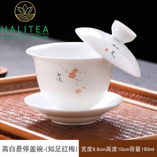 Chén Khải Sứ Đức Hoá Nắp Gạt Nghiêng 20 Mẫu Hoa Văn Tinh Xảo 190ml