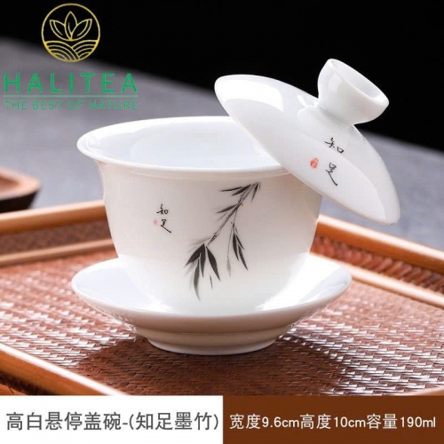 Chén Khải Sứ Đức Hoá Nắp Gạt Nghiêng 20 Mẫu Hoa Văn Tinh Xảo 190ml