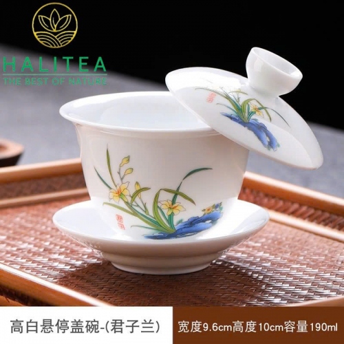 Chén Khải Sứ Đức Hoá Nắp Gạt Nghiêng 20 Mẫu Hoa Văn Tinh Xảo 190ml