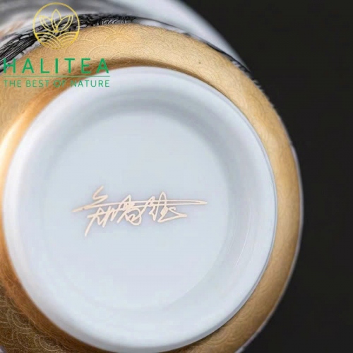 Chén Khải Sứ Đức Hoá Phúc Kiến Cửu Long Tranh Châu Hộp Quà Tặng