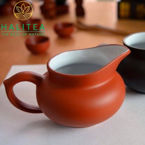 Chén Tống Gốm Sứ Cao Cấp Màu Nâu Đỏ Tráng Men Trắng Đẹp