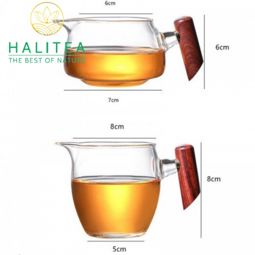 Chén Tống Thủy Tinh Cao Cấp Cán Gỗ Ngắn 260ml