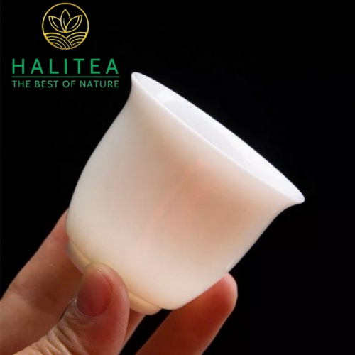 Chén Trà Sứ Bạch Định Thấu Quang Cao Cấp 72ml