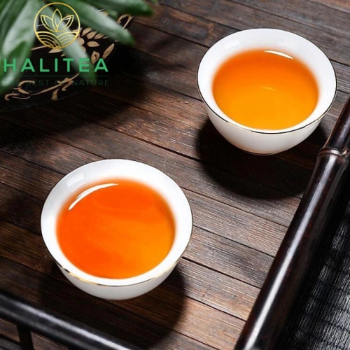 Chén Trà Sứ Cảnh Đức Trắng Viền Vàng 50ml