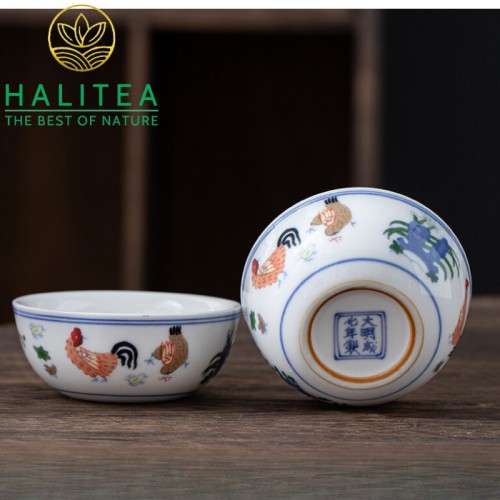 Chén Trà Sứ Đức Hoá Con Gà Trống 50ml