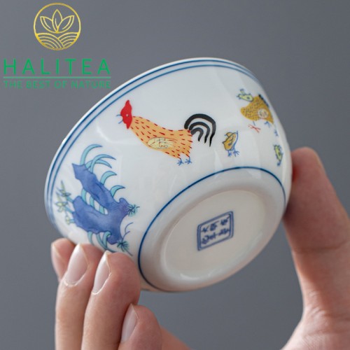 Chén Trà Sứ Đức Hoá Con Gà Trống 50ml