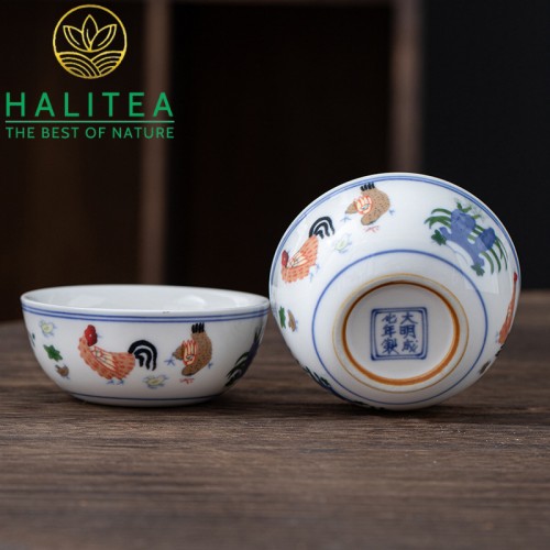 Chén Trà Sứ Đức Hoá Con Gà Trống 50ml