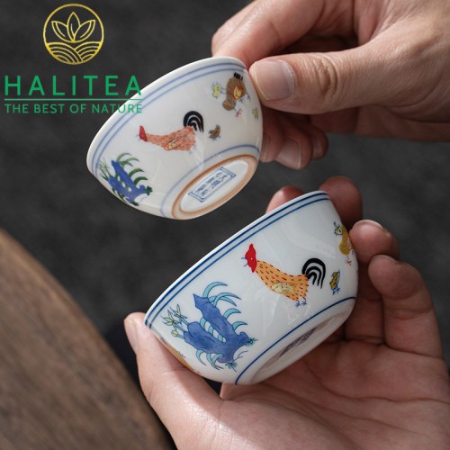 Chén Trà Sứ Đức Hoá Con Gà Trống 50ml