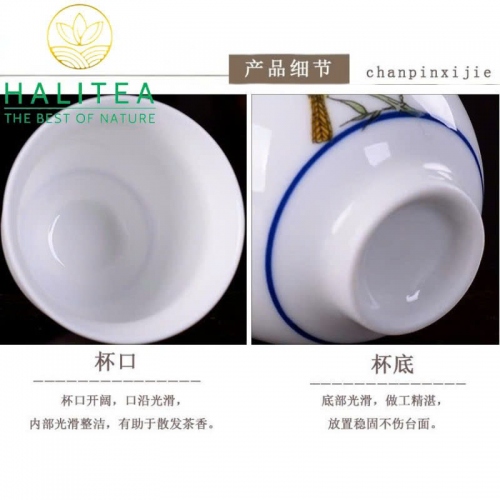 Chén Trà Sứ Đức Hóa Hoa Sen 70ml