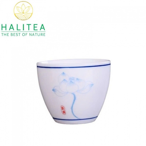 Chén Trà Sứ Đức Hóa Hoa Sen 70ml
