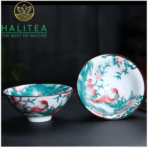 Chén Trà Sứ Đức Hoá Hình Nón Phong Cách Thiên Nhiên 70ml