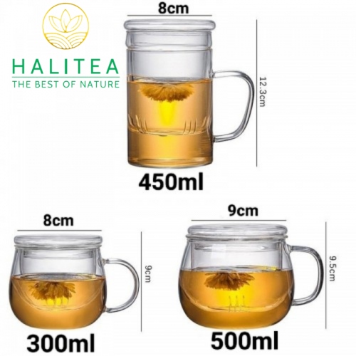 Cốc - Ly Pha Trà Thủy Tinh Lõi Lọc Tiện Lợi 300ml