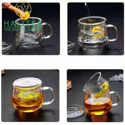 Cốc - Ly Pha Trà Thủy Tinh Lõi Lọc Tiện Lợi 300ml