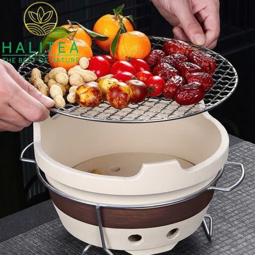 Combo Bộ Ấm Trà Nhật + Bếp Than + Vỉ Nướng Pha Trà Ngoài Trời