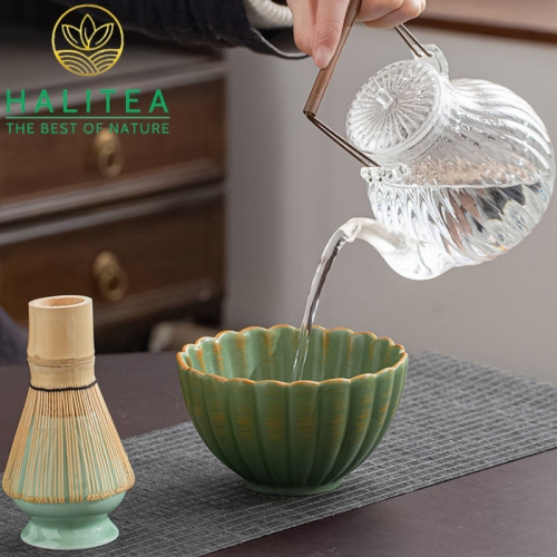 Combo Bộ Trà Cụ Nhật Bản Pha Trà Matcha 6 Món Hộp Xanh