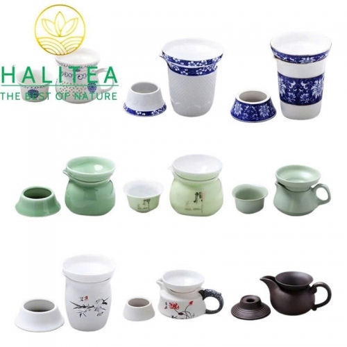 Combo Chén Tống Lọc Trà Sứ – Nhiều Hoa Văn (Tùy Chọn Mẫu)