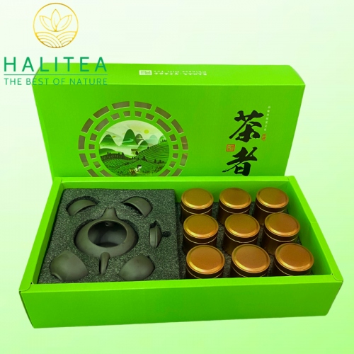 Combo Trà Thiết Quan Âm + Bộ Ấm Trà Hộp Xanh