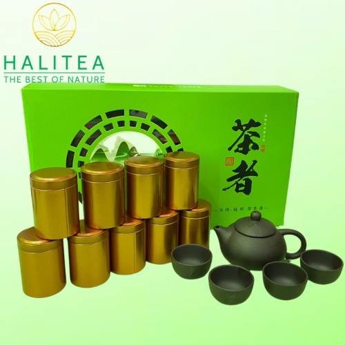 Combo Trà Thiết Quan Âm + Bộ Ấm Trà Hộp Xanh