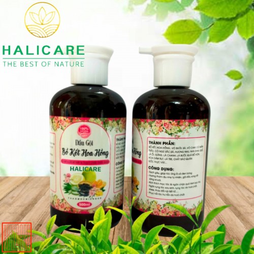 Dầu Gội Thiên Nhiên HaliCare Bồ Kết Hoa Hồng Chai 500ml
