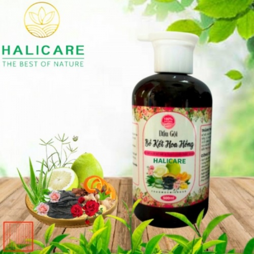 Dầu Gội Thiên Nhiên HaliCare Bồ Kết Hoa Hồng Chai 500ml