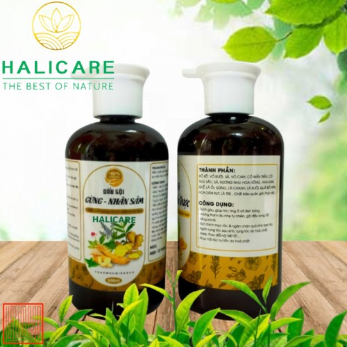 Dầu Gội Thiên Nhiên HaliCare Gừng Và Nhân Sâm Chai 500ml