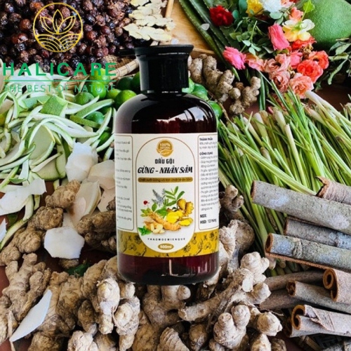 Dầu Gội Thiên Nhiên HaliCare Gừng Và Nhân Sâm Chai 500ml