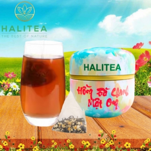 Hồng Trà Chanh Mật Ong HALITEA Túi Tam Giác Hộp Thiếc 30gr/ hộp/10 túi