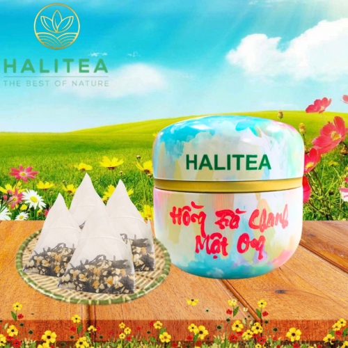 Hồng Trà Chanh Mật Ong HALITEA Túi Tam Giác Hộp Thiếc 30gr/ hộp/10 túi
