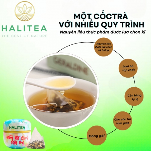 Hồng Trà Chanh Mật Ong HALITEA Túi Tam Giác Hộp Thiếc 30gr/ hộp/10 túi