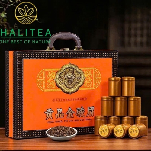 Hồng Trà Kim Tuấn Mi Cống Phẩm – Hộp Quà Kim Hoàng 250g