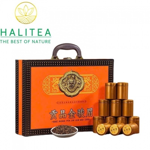 Hồng Trà Kim Tuấn Mi Cống Phẩm – Hộp Quà Kim Hoàng 250g