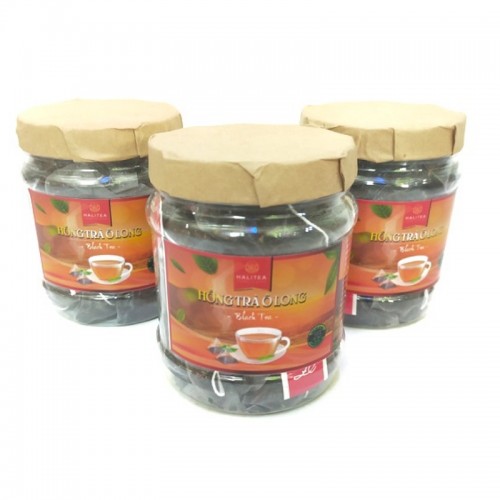 Hồng Trà Ô Long HALITEA Túi Tam Giác Cao Cấp Hũ 15 gói X 4gr.