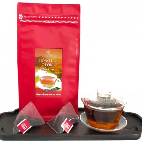 Hồng Trà Ô Long HALITEA Túi Tam Giác Cao Cấp Hũ 15 gói X 4gr.