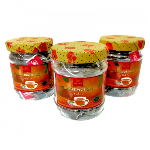 Hồng Trà Ô Long HALITEA Túi Tam Giác Cao Cấp Hũ 15 gói X 4gr.