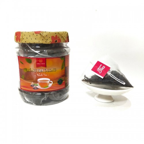Hồng Trà Ô Long HALITEA Túi Tam Giác Cao Cấp Hũ 15 gói X 4gr.