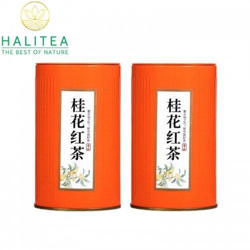 Hồng Trà Quế Hoa - Trà Đen Osmanthus Vũ Di Sơn Lon Thiếc Cam 50gr